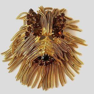 RARE SHAGGY TERRIER DOG PENDANT/PIN VINTAGE GOLD"DOMINIC DE TORA